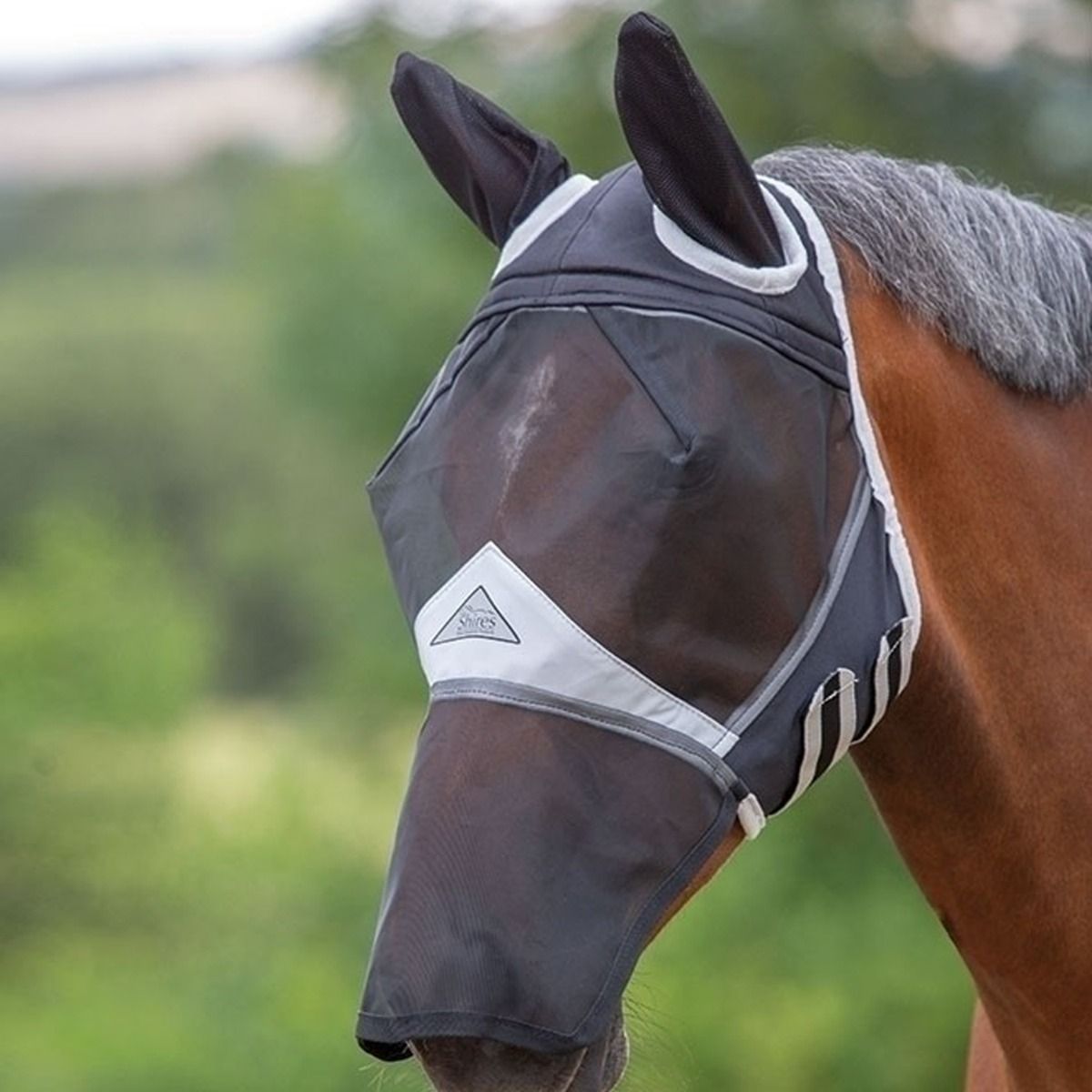 MASCHERA ANTIMOSCHE LUNGA SHIRES NERA - Selleria gianoli