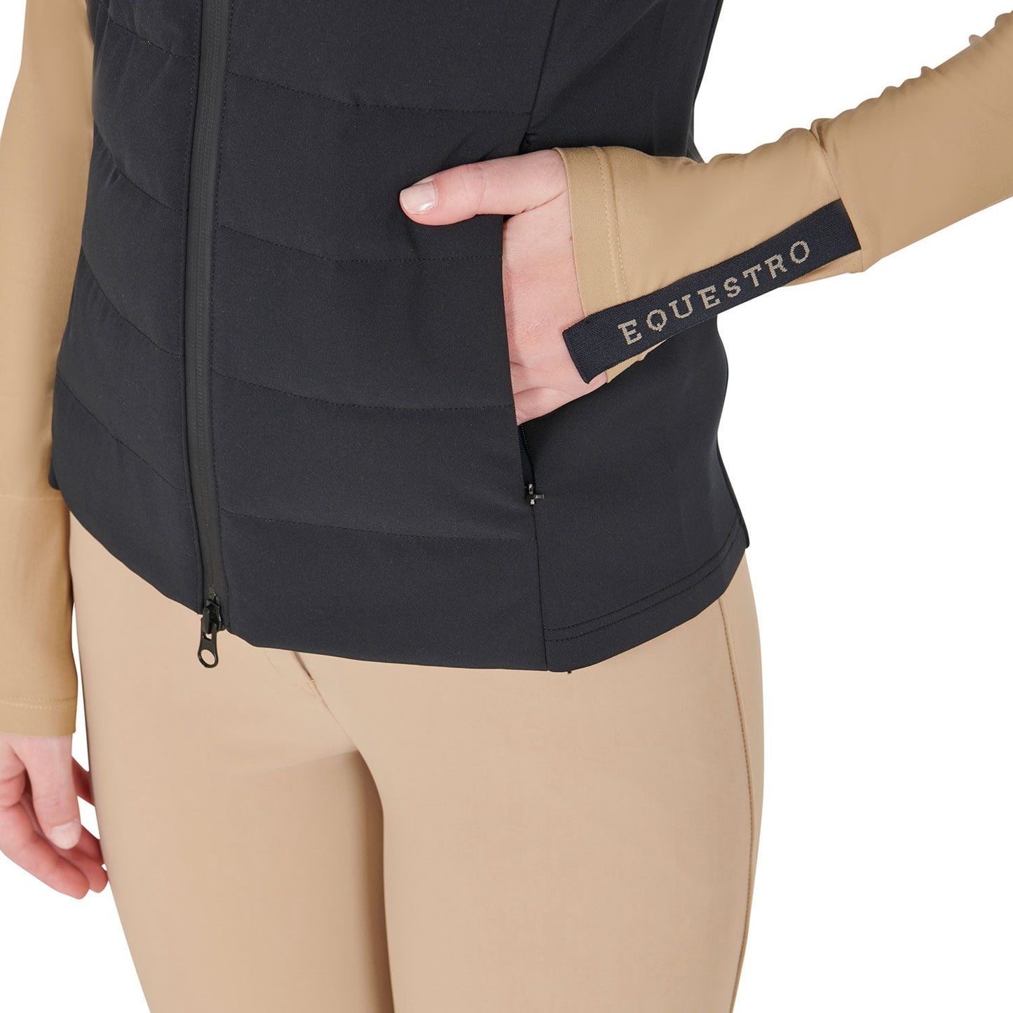SMANICATO DONNA EQUESTRO MISTO TECNICO CON ZIP