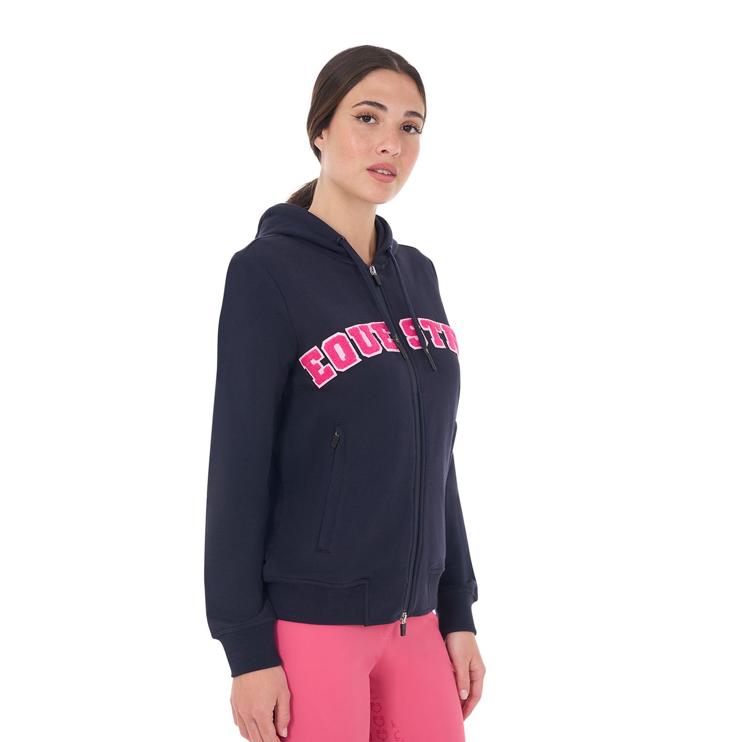 FELPA EQUESTRO BLU DA DONNA CON ZIP