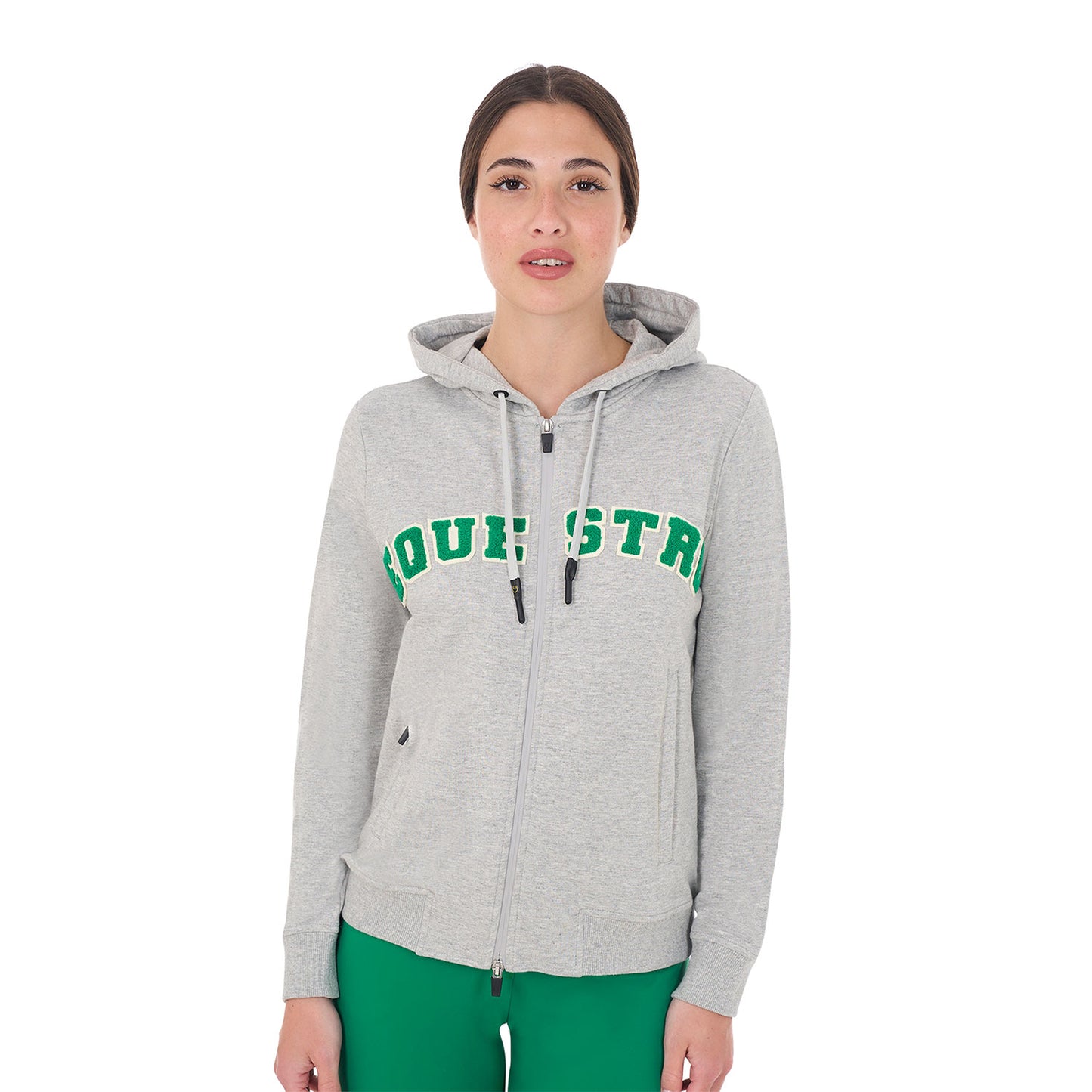 FELPA EQUESTRO GRIGIA DA DONNA CON ZIP
