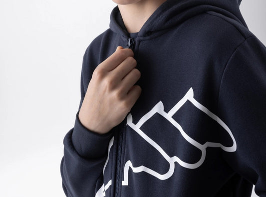 FELPA FULL ZIP CON LOGO STAMPATO JUNIOR