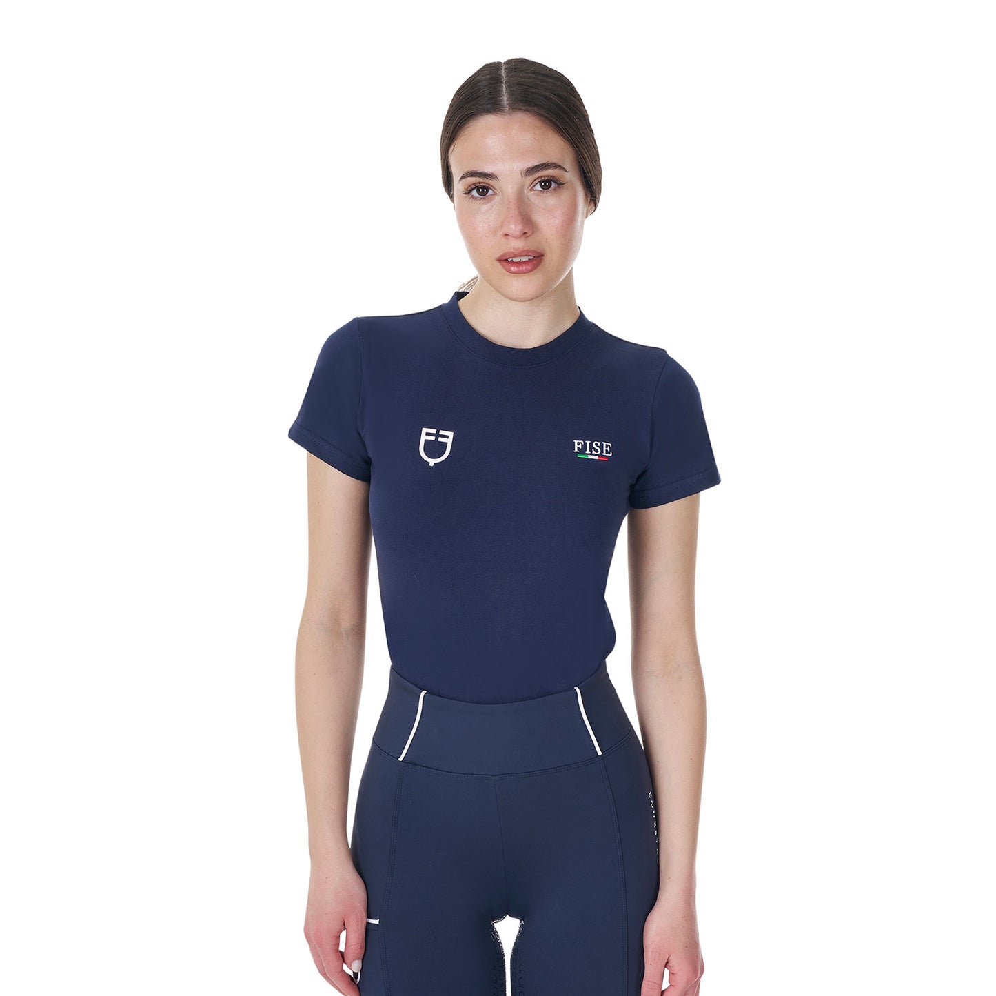 T-SHIRT EQUESTRO X FISE DONNA BLU