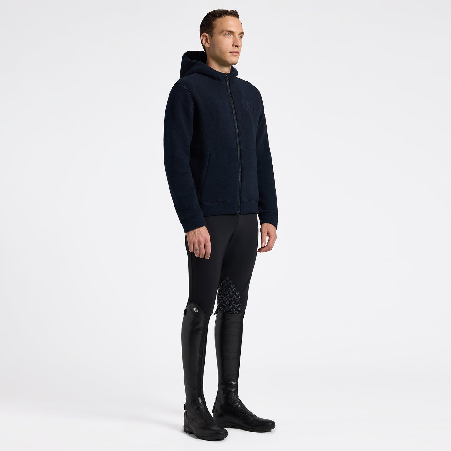 FELPA DA UOMO CAVALLERIA TOSCANA CON ZIP IN PILE