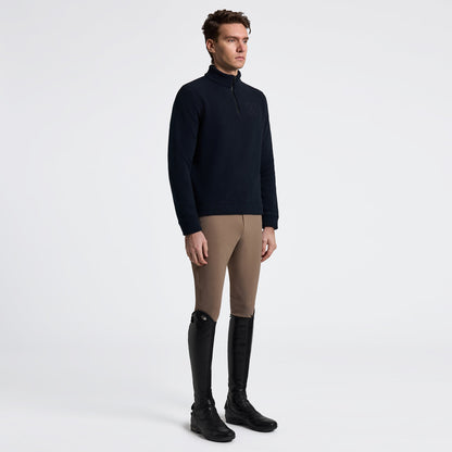 FELPA DA UOMO CAVALLERIA TOSCANA IN PILE CON MEZZA ZIP