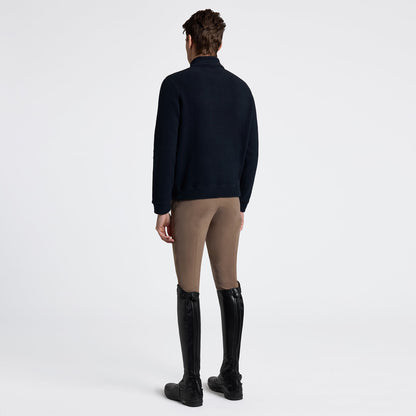 FELPA DA UOMO CAVALLERIA TOSCANA IN PILE CON MEZZA ZIP