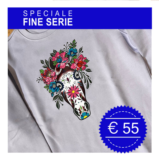 FELPA CAVALLO E FIORI