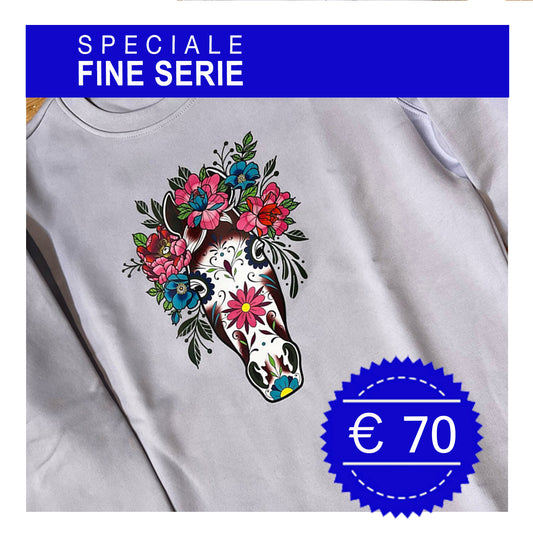 FELPA CAVALLO E FIORI