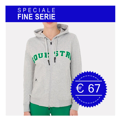 FELPA EQUESTRO GRIGIA DA DONNA CON ZIP