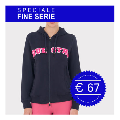 FELPA EQUESTRO BLU DA DONNA CON ZIP