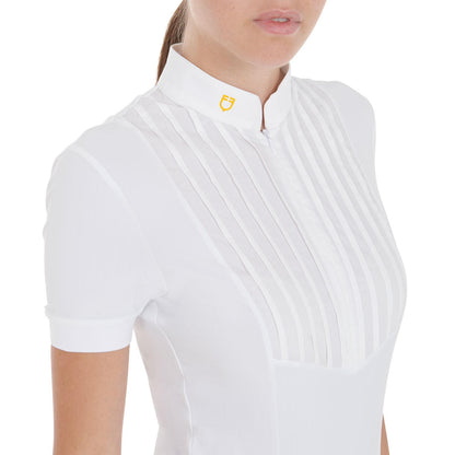 POLO  DA GARA DONNA EQUESTRO SLIM FIT COTONE PLISSETTATO