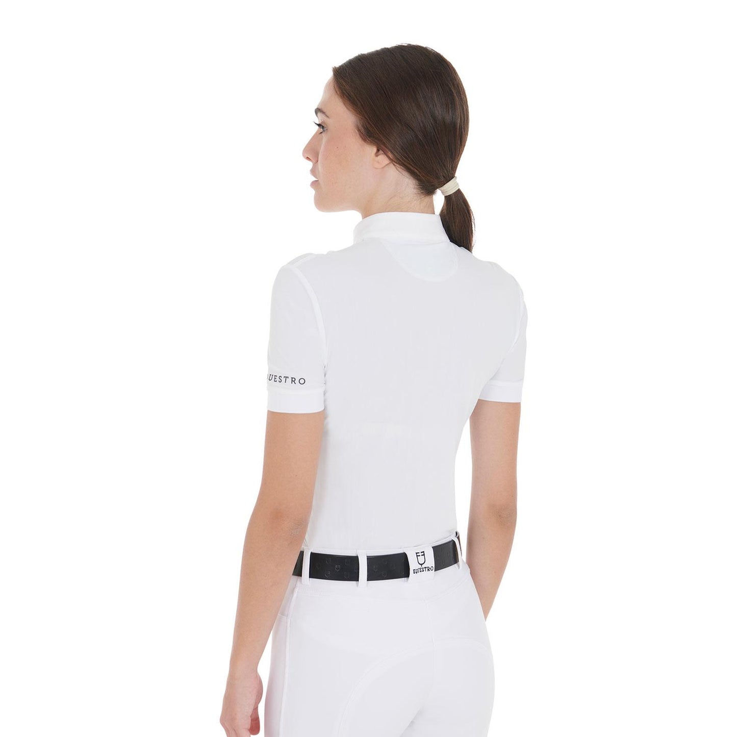 POLO  DA GARA DONNA EQUESTRO SLIM FIT COTONE PLISSETTATO