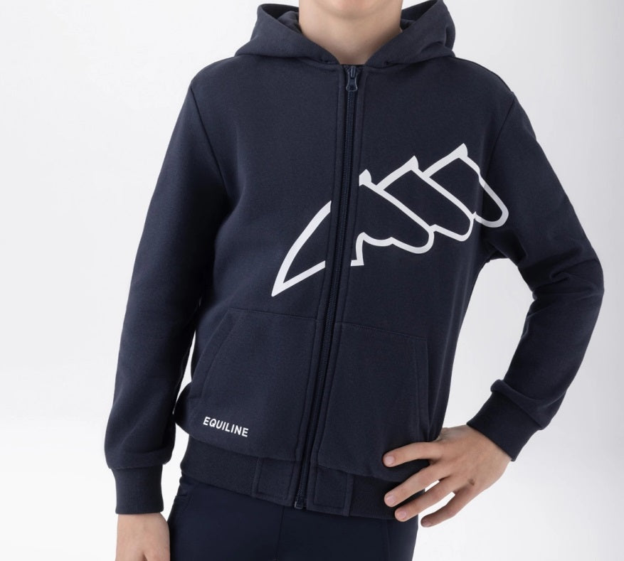 FELPA FULL ZIP CON LOGO STAMPATO JUNIOR
