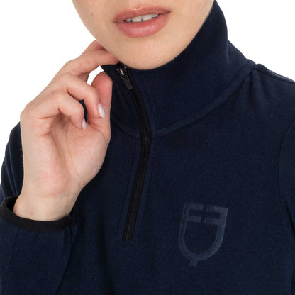 PILE DONNA COLLO ALTO CON ZIP 3/4 BLU